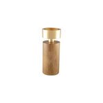Bougeoir bois et mtal dor 19cm