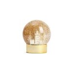Boule  neige paillettes dore