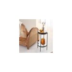 Bout de canap� plateau en verre fum�