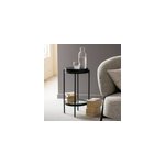 Bout de canap� plateau en verre gris