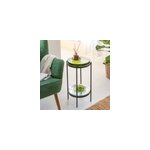 Bout de canap� plateau en verre vert
