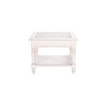 Bout de canap� vitr� bois blanc -