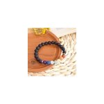 Bracelet 7 chakras pierre de lave 8 mm Bracelet 7 chakras pierre de lave 8 mm