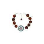 Bracelet acajou et cabochon mandala