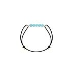 Bracelet aigue marine & cordon noir