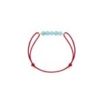 Bracelet aigue marine & cordon rouge