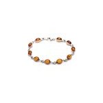 Bracelet argent moderne ambre cognac