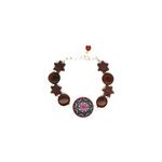 Bracelet bois acajou cabochon mandala