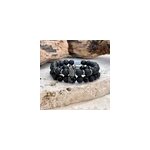 Bracelet couple rey en pierre de lave