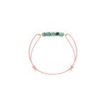 Bracelet �meraude & cordon rose