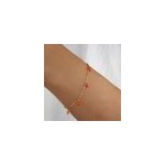 Bracelet femme fin avec breloques strass oranges