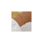Bracelet fin avec breloques strass roses