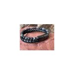 Bracelet force en basalte et labradorite