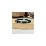Bracelet force tigre bleu et hematite