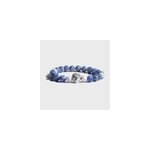 Bracelet en jaspe bleu et tte de lion