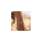 Bracelet jonc fin plaqu or torsad