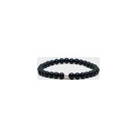 Bracelet noir mat avec bijou en acier