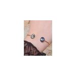 Bracelet nyvalis jonc acier inoxydable v�ritables fleurs travail artisana