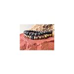 Bracelet en oeil de tigre et basalte