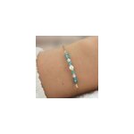 Bracelet perle de culture et apatite naturelle - acier inoxydable