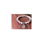 Bracelet en perles de jaspe zébre rose Bracelet en perles de jaspe zébre rose