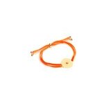 Bracelet soleil artisanal cordon velours acier inoxydable dor� et perle de verre