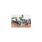 Brescia - salon de jardin 10 places extensible en aluminium gris Brescia - salon de jardin 10 places extensible en aluminium gris
