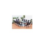 Brescia table de jardin extensible 12 fauteuils en alu et toile pvc