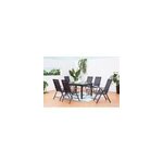Brescia table de jardin extensible et 6 fauteuils en alu et toile pvc