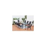 Brescia table de jardin extensible et 8 fauteuils en alu et toile pvc Brescia table de jardin extensible et 8 fauteuils en alu et toile pvc
