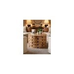 Brickle - table basse ronde en bois de teck massif