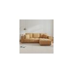 Brighton canap� d'angle convertible 4 places avec coffre en velours jaune