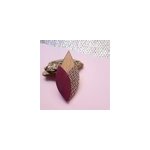 Broche tulipe prune en bois
