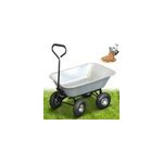 Brouette de jardin 4 roues 75 l benne basculante roues