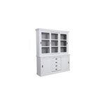 Buffet 3 portes vitr�es bois blanc -