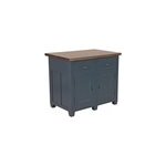 Buffet bas 2 portes 2 tiroirs bois bleu