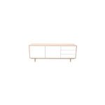 Buffet bois et blanc 2 portes 3 tiroirs l195 cm sid