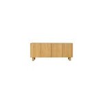 Buffet en bois clair chne massif grav 4 portes l180 cm goshi