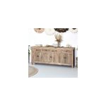 Buffet en bois recycl 3 portes et 4 tiroirs - mastic