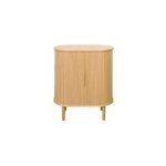 Buffet haut avec portes coulissantes bois clair chne l70 cm epic