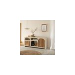 Buffet en mdf effet b�ton et acacia