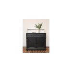 Buffet noir en bois et marbre n�878