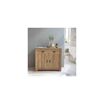 Buffet teck recycl� 2 tiroirs 2 portes