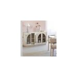 Buffet vitr en manguier blanchi