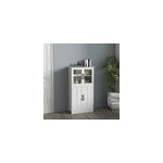 Buffet vitrine 4 portes 2 �tag�res style contemporain blanc