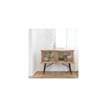 Buffet vitrine en bois et verre strié Buffet vitrine en bois et verre strié