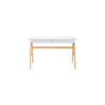 Bureau avec rangements 2 tiroirs blanc et bois clair chne l120 cm brook