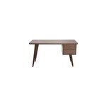 Bureau avec rangements 2 tiroirs bois fonc� noyer l140 cm fifties