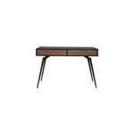 Bureau avec rangements 2 tiroirs noir mat et bois fonc noyer l120 cm tripoli