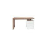Bureau avec rangements 3 tiroirs bois clair chne et blanc l140 cm calix